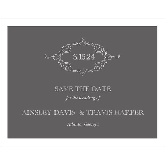 Sophisticated Flourish Save the Date Cards